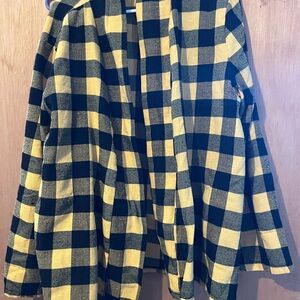 Plaid Yellow and Black Women's Shacket